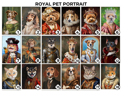 Custom Royal Pet Portrait - Personalized Renaissance Canvas Art - Canvas Gallery Wraps