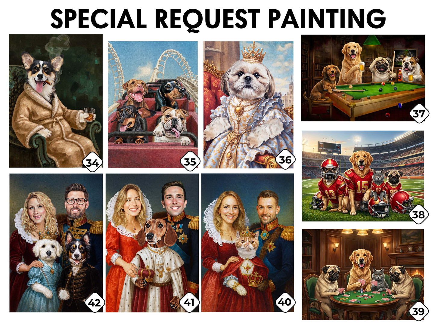 Custom Speical Pet Portrait - Personalized Dog & Cat Lover Gift